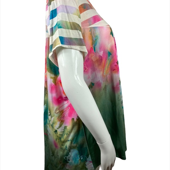 NWT Dawn Davis Art & Soul top w stripes/floral - Picture 7 of 8